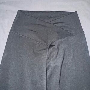 CRZY Yoga Cross Front Black High-Waisted Leggings